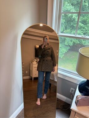 Burberry Quilted Double-Breasted Trench Coat in Olive